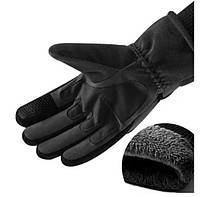 Зимние тактические перчатки на флисе черные 30202.PeremogaUA М