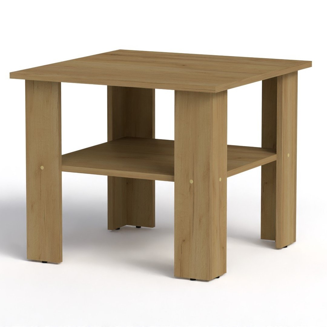 Квадратний Журнальний Стіл Мадрид Дуб крафт золотий (60х50х60 см), фото 1