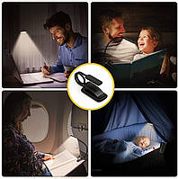 Гнучка лампа для читання з 9 світлодіодами 3 режими освітлення, на аккумуляторі, фото 5