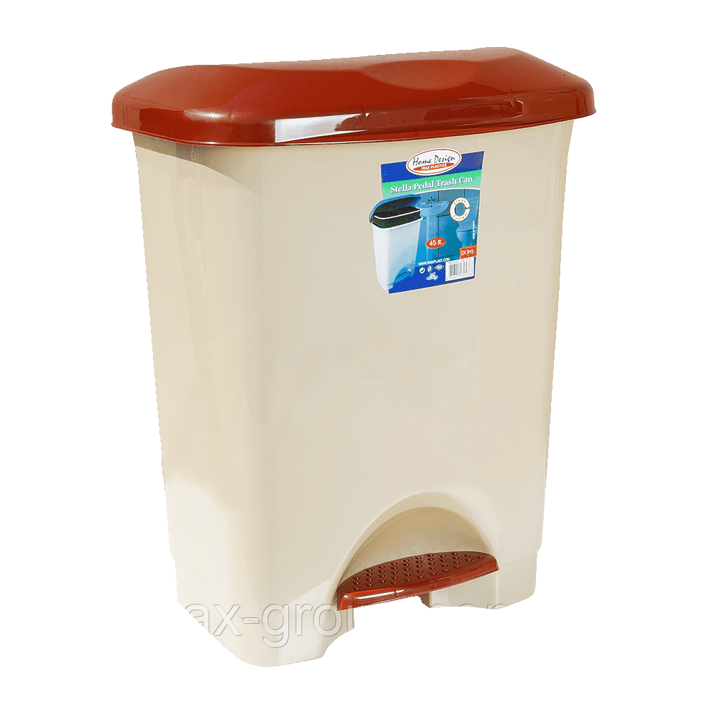 Відро для сміття з педаллю Irak Plastik Stella 45л бежеве, фото 1