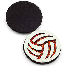 Аплікація пришивна, нашивка Волейбол, розмір 4,7см, колір Білий, 2шт.