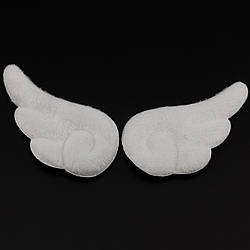 Аплікація пришивна, нашивка Крило ангела, розмір 3,6х6,3см, колір Білий, 2шт.