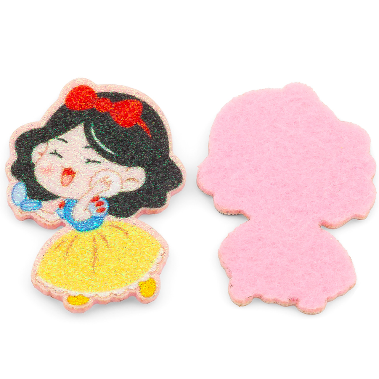 Аплікація пришивна нашивка Білосніжка 5,4х3,8см 2 шт. вбрання Жовте, фото 1