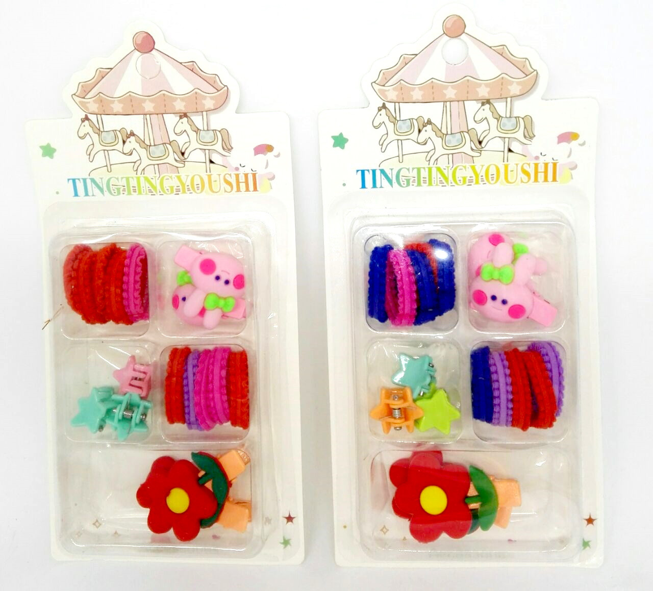 Набір аксесуарів для волосся 17шт/наб (10резинок, 2крабика, 4шпильки) (1200наб), фото 1