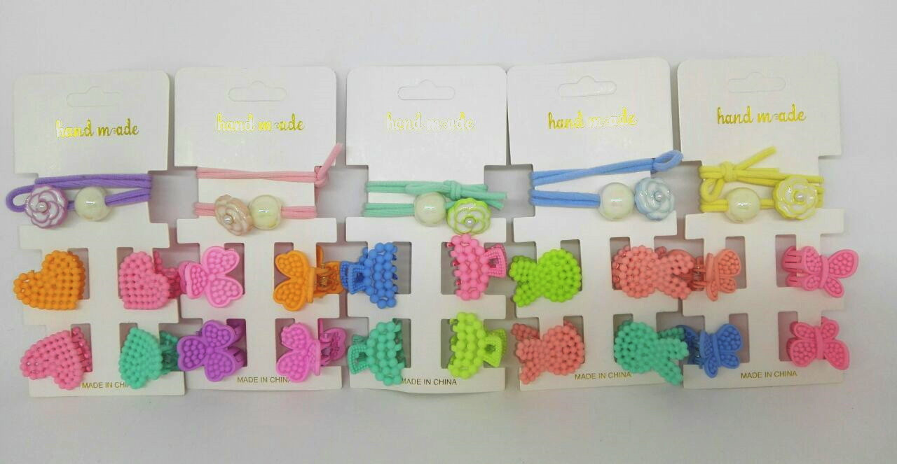 Набір аксесуарів для волосся 5шт/наб (1резинка, 4крабика) (1200наб), фото 1