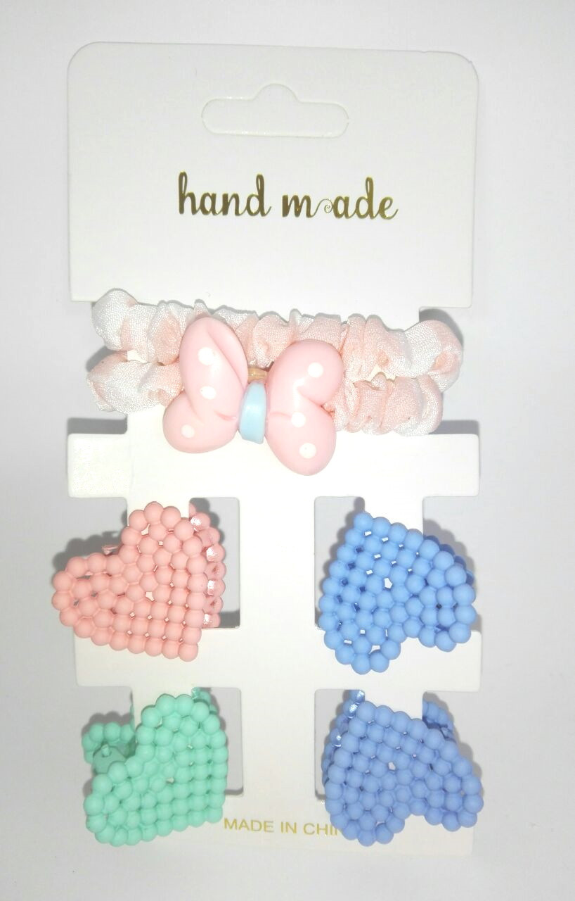 Набір аксесуарів для волосся 5шт/наб (1резинка, 4крабика) (1200наб), фото 1