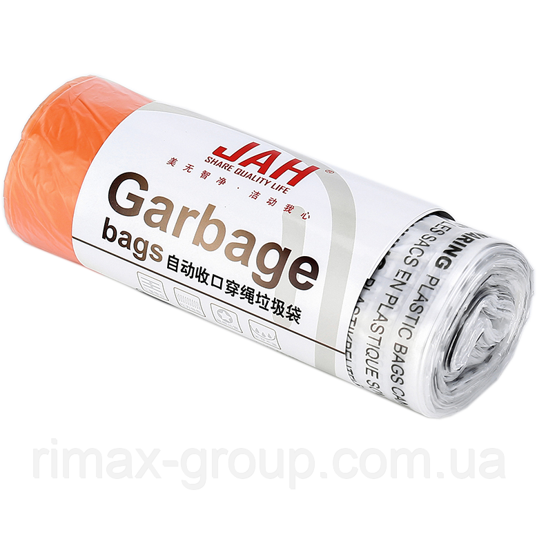 Пакети для сміття JAH для відер до 20 л з затяжками, фото 1