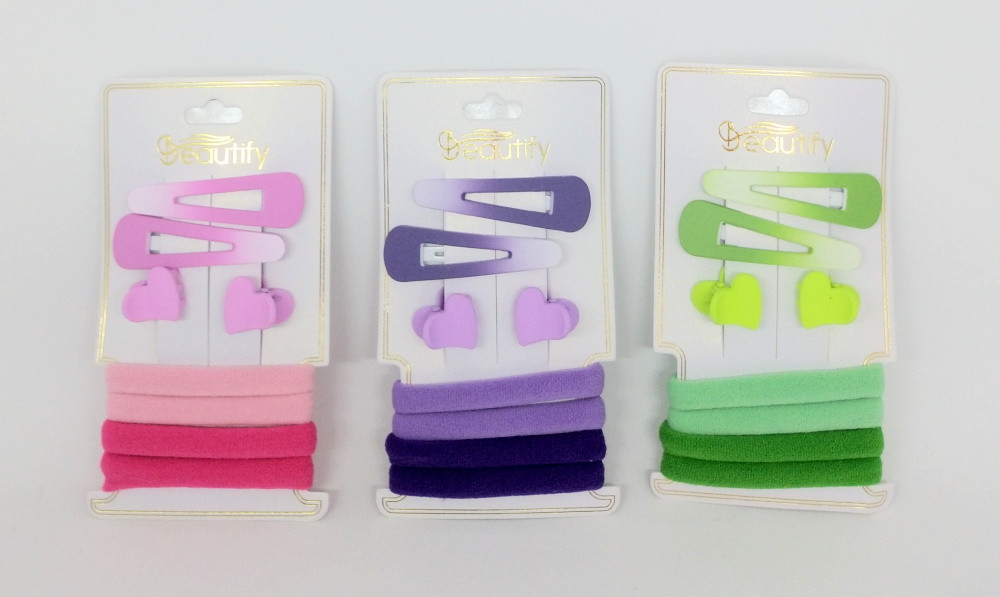 Набір аксесуарів для волосся 8шт/наб (4 резинки, 2 шпильки, 2крабика) (1200наб), фото 1