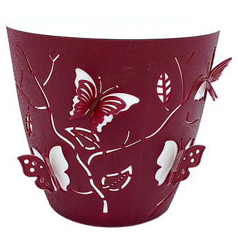 Горщик для квітів 3D 2,5 л темно-червоний