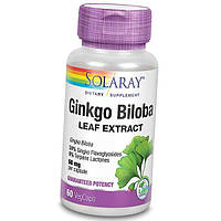 Экстракт Листьев Гинкго Билобы Ginkgo Biloba Leaf Extract Solaray 60вегкапс (71411028)