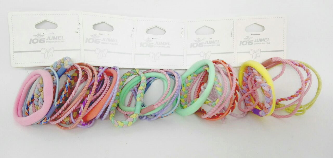 Резинки для волосся 5шт/наб, ЦІНА ЗА 5 наборов (2000наб), фото 1