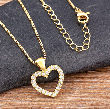 Кулон з цепочкою  у формі серця, біжутерія для жінок, жіночі намиста, біжутерія для жінок