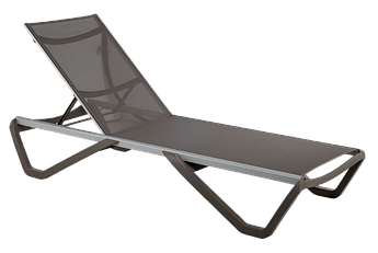 Шезлонг Papatya Wave сіро-коричневий 61, сітка-коричнева 50070