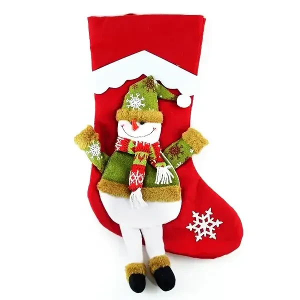 Шкарпетка новорічна для подарунків Сніговик 47*30 см