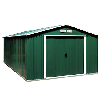 Сарай металевий ECO 362,7x322x196 см зелений з білим