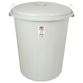 Бак для сміття 50 л з защіпками сірий Planet