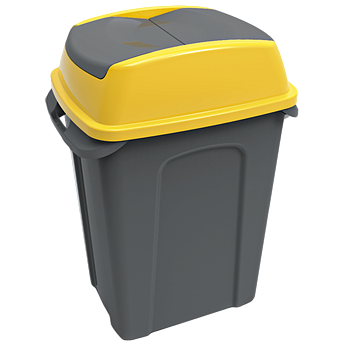 Бак для сміття Hippo 70 л антрацитовий-жовтий Planet