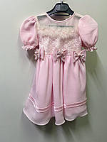 Платье нарядное Лебяжий пух розовое 80-98 см