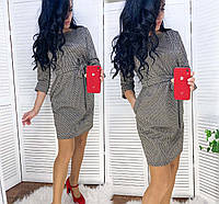 Женское платье 41516-2 "Гусиная Лапка Кармашки" в расцветках
