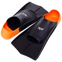 Ласты для тренировок в бассейне короткие с закрытой пяткой CIMA PL-6090-04 39-41 Черный-оранжевый