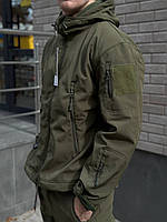 Костюм зимний SoftShell хаки,олива KIBORG SOFT на флисе утепленный куртка брюки