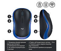 Мишка Logitech Wireless Mouse M185 Blue (910-002239), фото 4