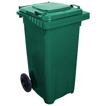 Бак для сміття на колесах з ручкою 120 л зелений