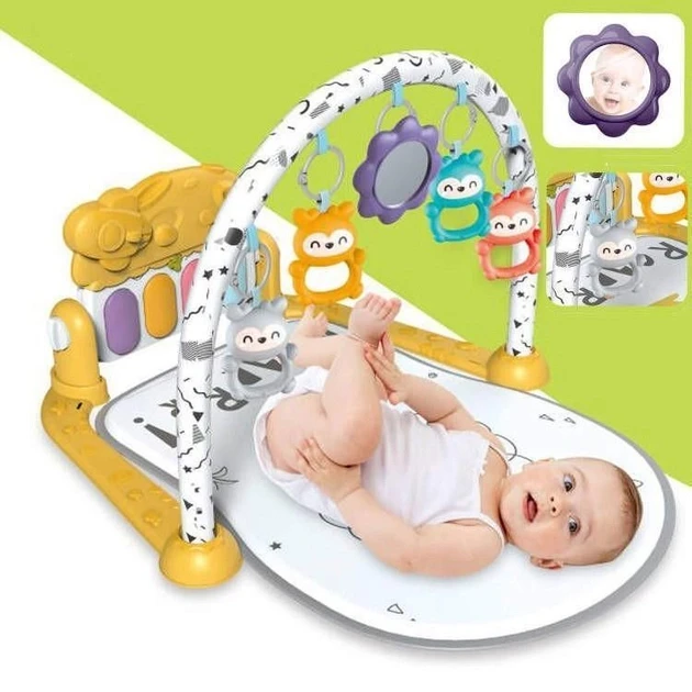 Килимок розвиваючий музичний (музична панель, підсвічування, звуки, мелодії, 5 підвісок) 6656, фото 1