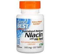 Doctor's Best, Ниацин 500 мг, Niacin with niaXtend 500 mg, 120 таблеток