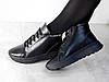 Кросівки зимові шкіряні жіночі високі чорні, фото 7