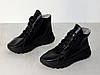 Кросівки зимові шкіряні жіночі високі чорні, фото 8