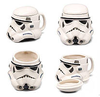 Чашка Гуртка Келих з кришкою Star Wars 3D Штурмовик (Біла) Кераміка