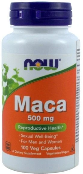 Натуральна добавка Now Foods Maca Перуанська Мака 500 мг 100 гелевих капсул