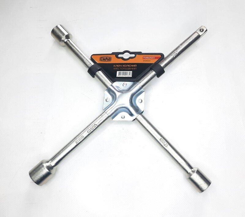 Ключ балонний "хрест" 17х19х21х1/2" посилень 16мм 202620 (СИЛА), фото 1