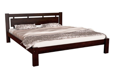 Ліжко двоспальне з масиву вільхи СИЦИЛІЯ Fusion Furniture, колір горіх, фото 1