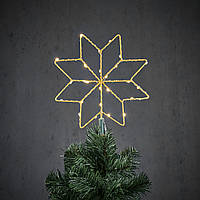 Верхушка светодиодная Снежинка "Luca" на батарейках цвет свечения теплый белый Новогодняя игрушка на елку