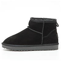 Женские зимние UGG Ultra Mini Black Classic, черные замшевые угги ультра мини классик ботинки уги зима