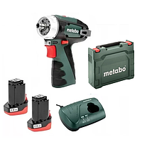 Дриль-шуруповерт акумуляторний Metabo PowerMaxx BS Basic (12 В, 2 А*год) (600984500). Оригінал