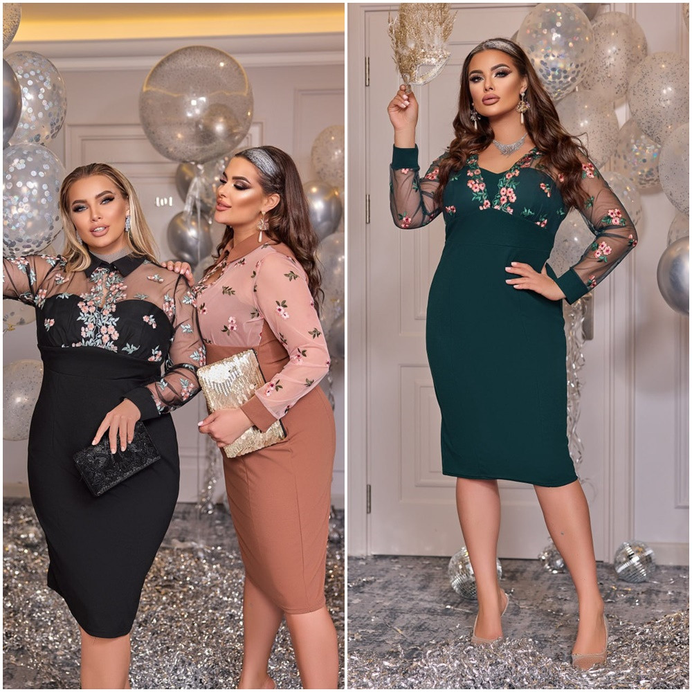 Сукня приталена із костюмки великі розміри