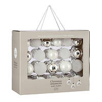 Елочные шарики 42 штуки "House of Seasons" комплект белых стеклянных игрушек для украшения вашей елки