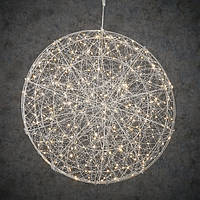 Куля декоративна срібна 60 см "Luca Lighting" Новорічна прикраса для дому або вулиці 320 LED