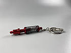 Брелок червоно-сріблястий амортизатор в зборі, Авто брелок для автомобільних ключів, фото 4