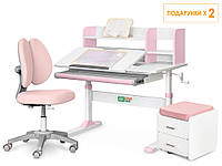 ErgoKids Комплект (L) ErgoKids TH-330 Pink (парта + кресло + тумба) (арт. TH-330 + Y-412 Lite + BD C3_PINK)