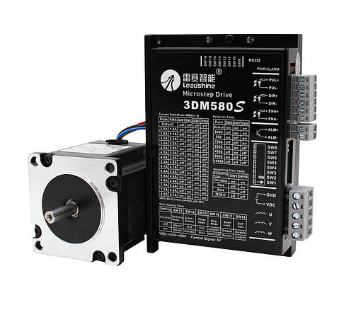 Кроковий привод трифазний комплектний Leadshine 3DM580S + 573S09 (NEMA 23, 0.9 Нм, 3.5 А, 1.2°), фото 1