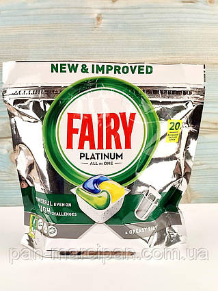 Таблетки для посудомийних машин Fairy Platinum All in One lemon 20 шт Італія