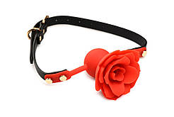 Силіконовий кляп з трояндою Master Series: Blossom Silicone Rose Gag – Red - SO8801