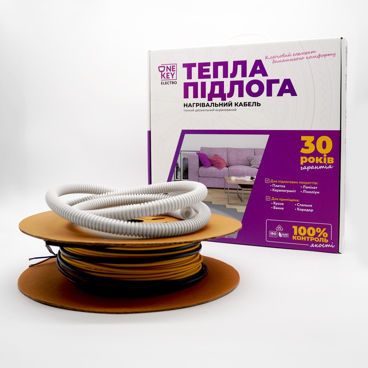 Нагрівальний кабель 82,0м/1230Вт OneKeyElectro