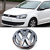 Емблема передня VW (Фольцваген) 120 mm POLO 5 (6R) 2009-2013 - Чорний глянець (6R0 853 600A), фото 6