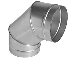 Відвід 90° одностінний оцинкований діаметр 80, товщина 0,4 мм