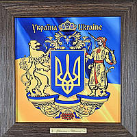 Панно настенное Большой Герб Украины, 24х24, 18,5х18,5 см